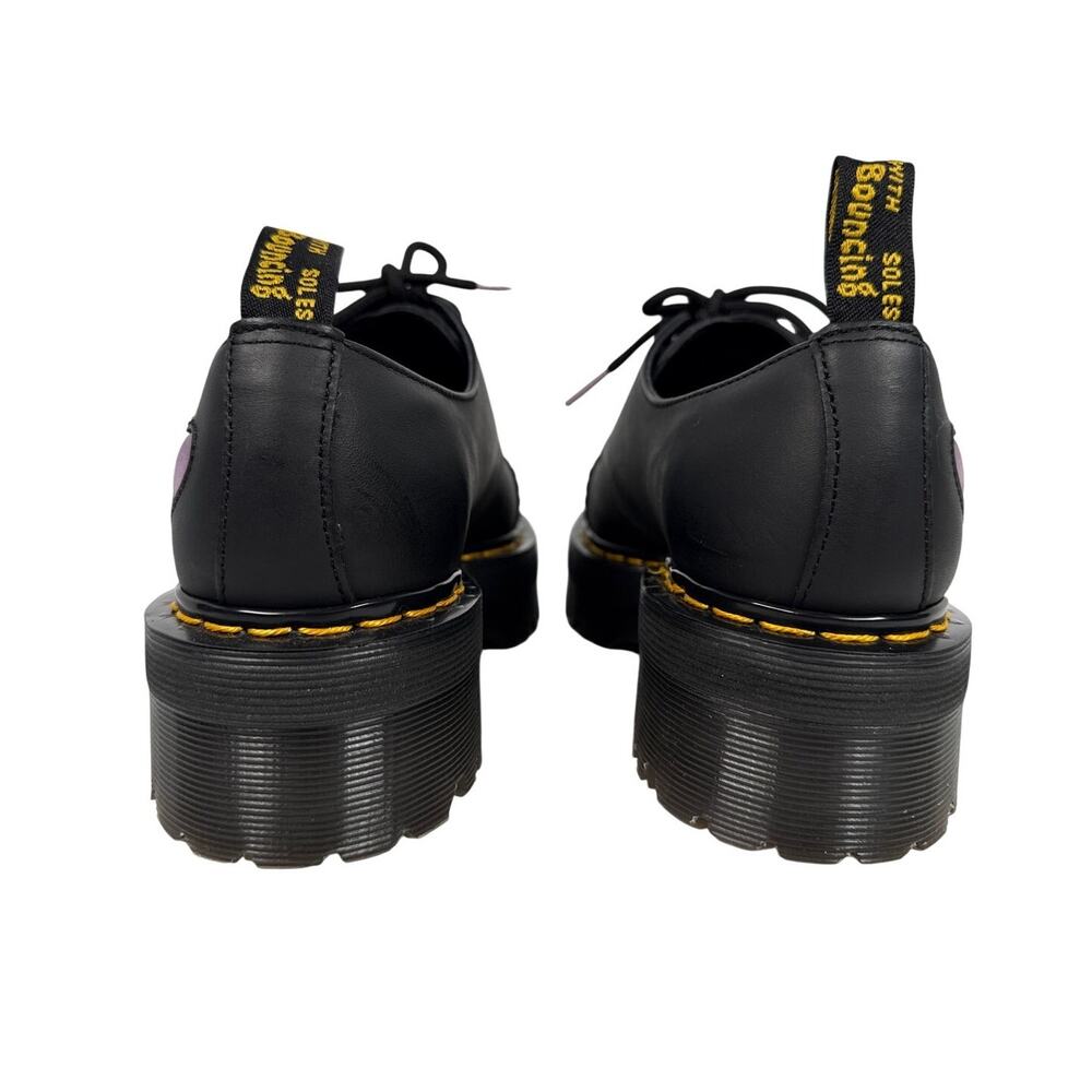Dr Martens 1461 Quad Heart Platform Oxford Black Leather Pink Womens 8 30604001 - Picture 8 of 16